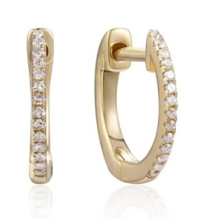 Lady's Yellow 14 Karat Huggie Earrings 28 = 0.07tw Round G SI2 Diamonds Gram Wt: 1.65

These huggies are perfect for everyday wear and special occasions, this beautiful diamond design is sure to make a statement wherever you go

Metal	14K Yellow GoldStone	Round Diamond
Total Metal Weight	1.65 gr
Total Diamond Weight	0.07 ct

Product Length	0.5 in
Product Width	12 mm
Product Height	1 mm
Diamond Color 	G
Diamond Clarity 	SI2