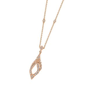 Lady's Rose18 Karat Parade in Fashion Vintage Necklace Length 18/17/16 in  With 46=0.31Tw Round F/G Vs2 Full Cut Diamonds
3.48gr