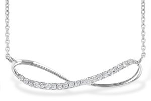 Lady's White 14 Karat Infinity Necklace With 0.18Tw Round Diamonds