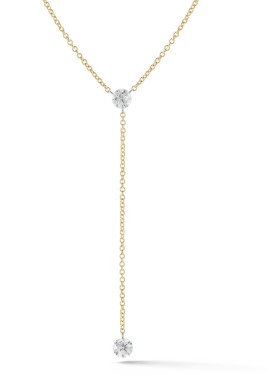 Lady's Yellow 18 Karat Diamond Cut Drop Necklace Necklace
 one = 0.25ct Round G SI1 Diamond
one = 0.30ct Round G SI1 Diamond
 Style: Cable Link
Metal: 18 Karat
Color: Yellow
Finish: Polished
Length: 18
Clasp: Adjustable Lobster