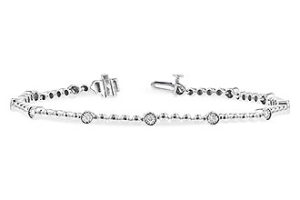 Lady's White Polished 14 Karat Tennis Style Bracelet Length 7 inches with  12=0.25tw Round G SI1 Diamonds
