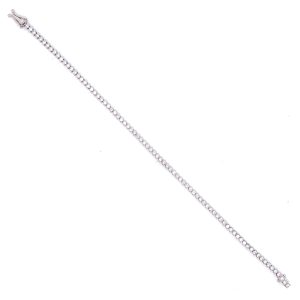 White 18 Karat Tennis Bracelet 80=1.67tw Round G/H SI1 Diamonds Gram Weight: 6.55, dual safety clasp
Classic, Sexy, Timeless. This bracelet is flexible, cmfortable and perfect for everyday and that special evening.