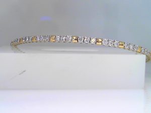 Lady's Yellow 14 Karat Flex Bracelet Bracelet Length 7 39=1.00tw Round G/H SI2 Diamonds