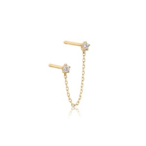 Lady's Lab Grown Diamond Jewelery 2= Round Created Diamonds Style: ESTELLE Double LAB Diamond Chain Drop earring
Metal: 14 Karat
Metal Color: Yellow