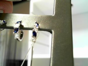 Lady's White 14 Karat Huggie Earrings 4 = 0.44tw Marquise Blue Sapphires
= 0.30tw Marquise Diamonds