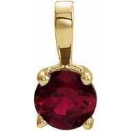 Lady's Yellow 14 Karat Pendant with  one 0.24ct Round Ruby