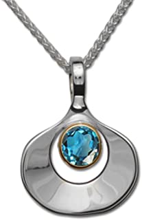 Lady's White Sterling Silver Open Link Necklace Length 18 With One Round Amethyst