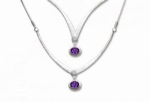 Sparkle Swing Sterling Silver Hammered Collar Necklace Length 16 With One Round WHITE TOPAZ