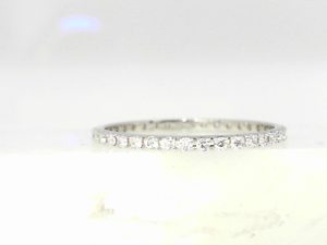 KIMBERLY COLLINS Lady's White 14 Karat Eternity Band Fashion Ring Size 9 0.37tw Round G SI2 Diamonds