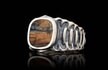 Gent's White Silver Mammoth Tooth Echelon Fashion Ring Size 11