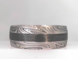 Gent's Two Tone Steel Mokume Satin Cn-Kona Fashion Ring Size 10