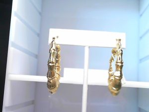 Lady's Yellow 14 Karat Twisted Hoop Earrings