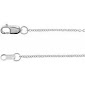 White Platinum Cable Link Chain Length 20 inches 1mm lobster clasp