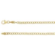 Yellow 18 Karat Cable Link Chain Length 22 inches    1.5mm wide
