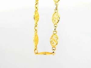 Ponralli 1952 18 AR 75018K yellow goldAbout 19.75 inches lon gChain necklace - open filigree linkWeighs 12 grams Lobster claw closure