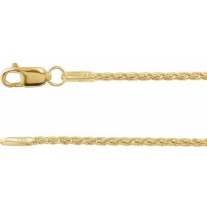 Yellow 14 Karat Wheat Chain Length 18