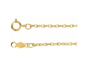 14K Yellow 1.3 mm Rope 18" Chain with spring clasp
