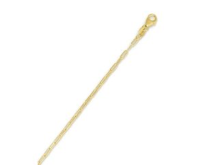 Yellow 14 Karat 1.5Mm Paper Clip Chain Length 24 with Lobster Clasp