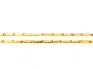 Yellow 22 Karat Satin Elongated Box Chain Length 20