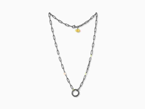 Lady's Necklace Chain Type: O
Metal Type: 24K & .925
Metal Color: Two Tone
Length: 18