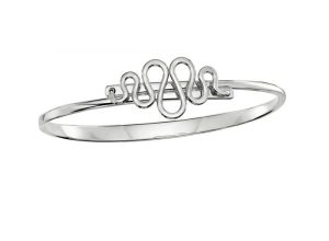 Sterling Silver Bangle Bracelet
Cleopatra’s famous adversary the asp has been immortalized in jewelry designs for millennia. Here is our take on the classic band, with a swing-open function for easy on-and-off.