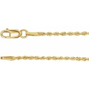 Yellow 14 Karat Rope Bracelet Length 7