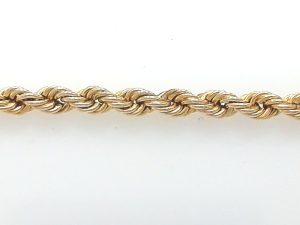 Yellow 14 Karat Rope Bracelet Length 8