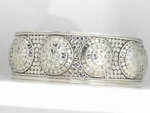 Sterling Silver Anna Beck FLORES 3/4" Wide Dome Skinny Cuff Bracelet