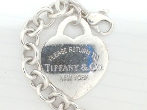 White .925 Please Return To Tiffany Large Heart Bracelet Length 7.5