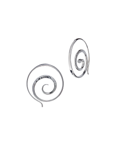 Crop Circle Sterling Silver Engraved Twisted Hoop Earrings