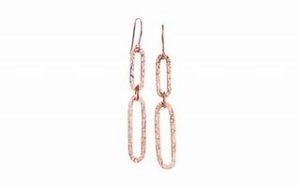 Lady's 925 Silver Hammered Drop Earrings