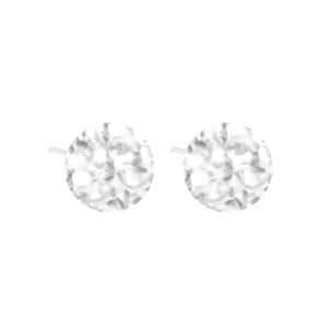 Lady's Hammered Sterling Silver Stud Earrings  12mm