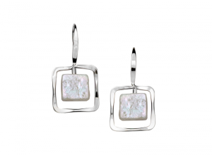 E. L. Designs Sterling Silver Zenith Earrings 2= Cultured Pearls, 1-1/4"