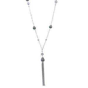 Sterling Silver Tahitian Pearl Necklace