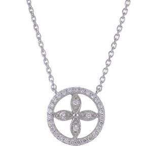 Sterling Silver Diamond Necklace