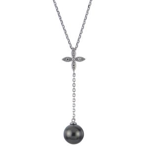 Sterling Silver Tahitian Pearl Necklace