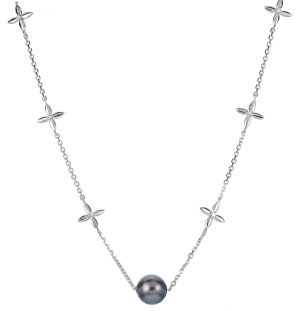 Sterling Silver Tahitian Pearl Necklace