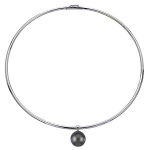 Sterling Silver Tahitian Pearl Necklace