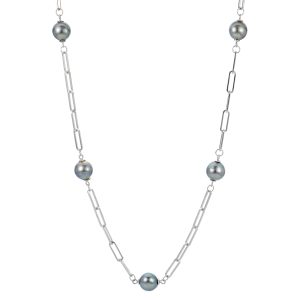 Sterling Silver Tahitian Pearl Necklace