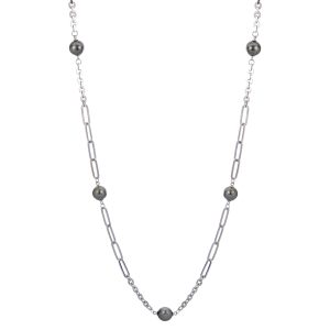 Sterling Silver Tahitian Pearl Necklace
