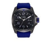 Colibri Monza 3 Hand-Date Watch, Gunmetal/Blue