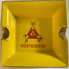 Ashtray, Montecristo, Yellow, Ceramic holds 2 cigars