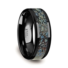 Alternative Metals
PERMIAN
METAL TYPE: Ceramic
WOOD/INLAY: Blue Dinosaur
WIDTH: 8MM
PROFILE: Flat Beveled
FINISH: Polished
SIZE: 10.5