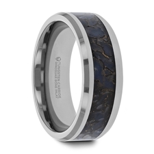 Alternative Metals
DEVONIAN
METAL TYPE: Tungsten Carbide
WOOD/INLAY: Blue Dinosaur
WIDTH: 8MM
PROFILE: Flat Beveled
FINISH: Polished
SIZE: 9