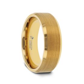 Tungsten Carbide Satin Alternative Metals Size 12  Gold Plated
PROFILE: Flat