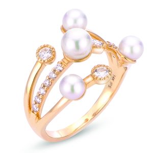 14KT Yellow Gold Akoya Pearl Ring