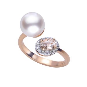 14KT Rose Gold Akoya Pearl Ring
