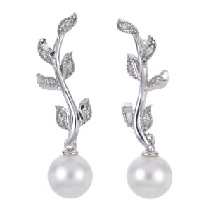 14KT White Gold Freshwater Pearl Earring