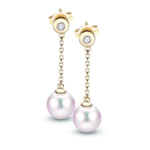 14KT Yellow Gold Akoya Pearl Earring