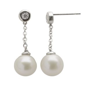 14KT White Gold Freshwater Pearl Earring